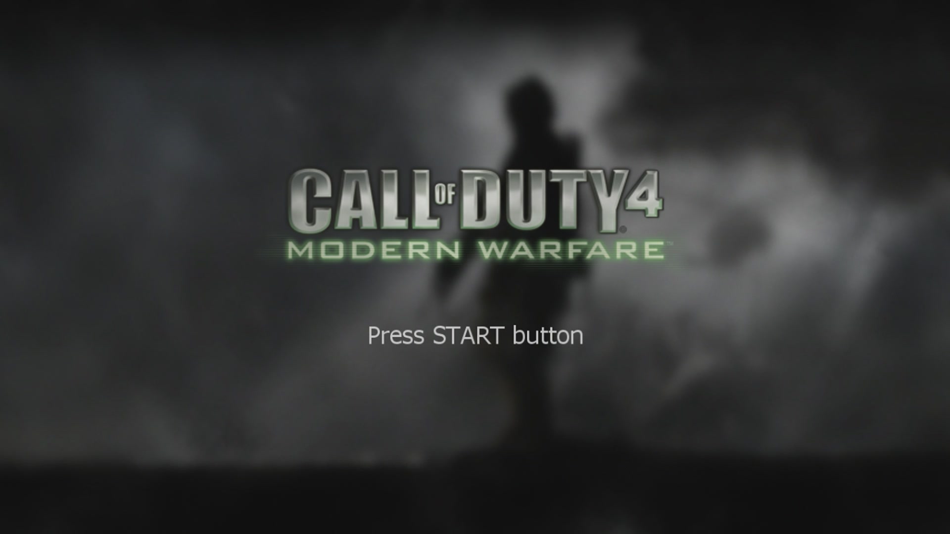 Call of Duty 4 Modern Warfare title screen for Xbox 360